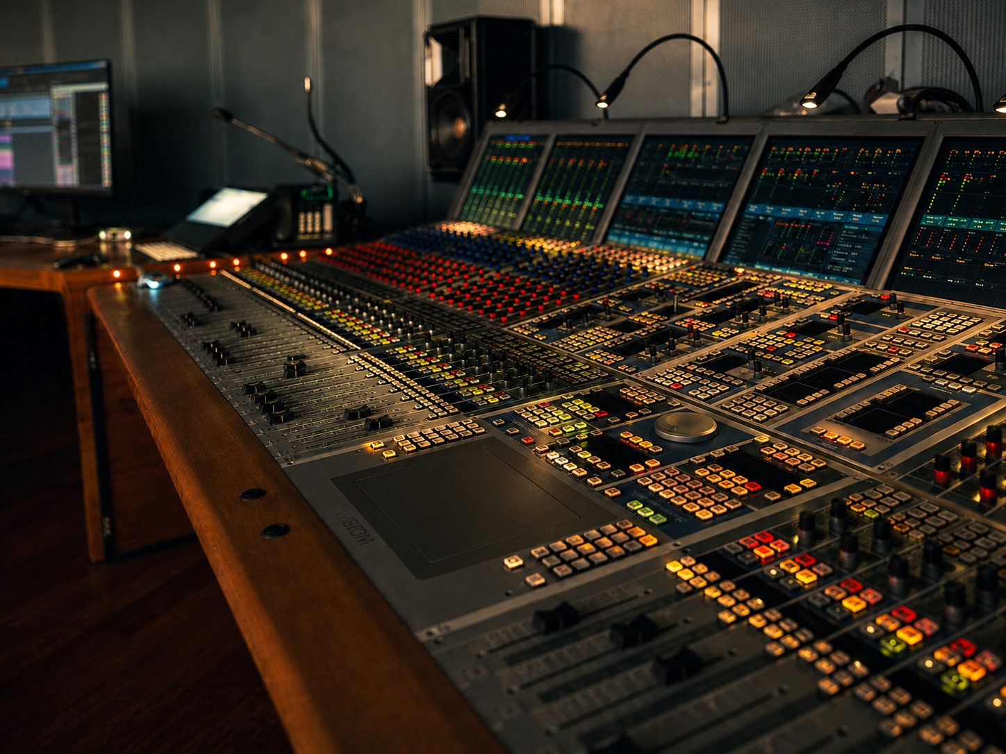 Mixing console in the MOSAIC production studio